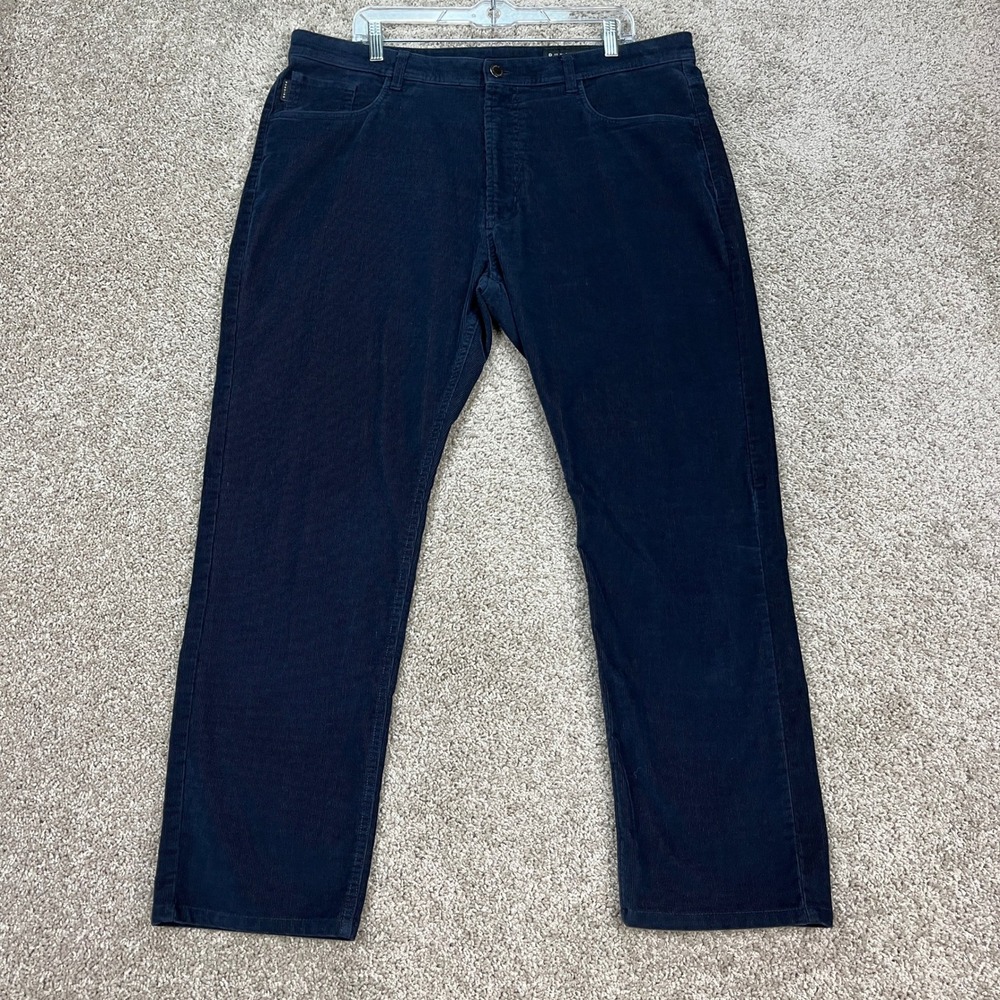 Dunning Pants Men 38x32 Navy Blue Straight Leg Flat Front 5 Pocket  Corduroy EUC